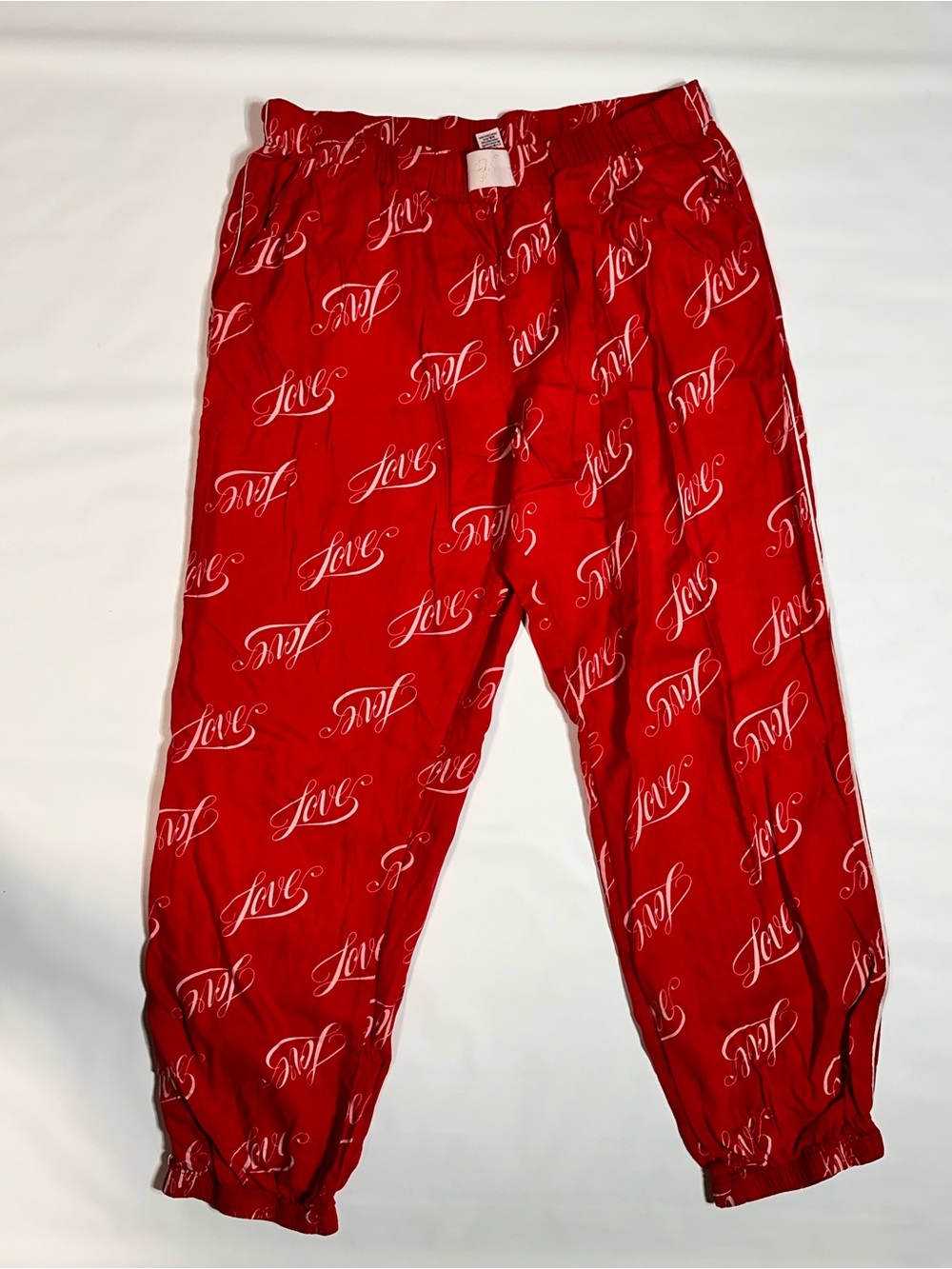 Victoria's Secret Red 'Love' Script Pajama Joggers